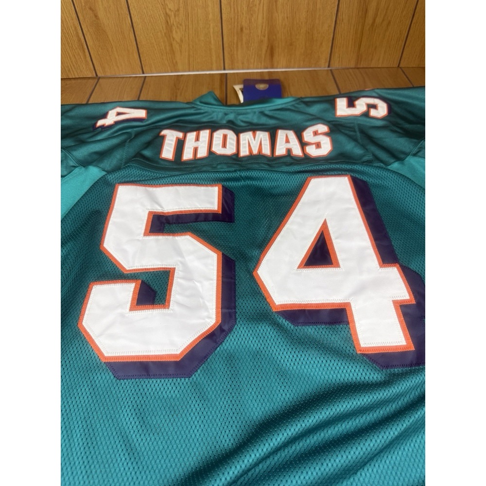 Zach Thomas Dolphins Authentic Vintage Reebok Home Jersey NFL LB #54 Size 56 NEW - Picture 10 of 15